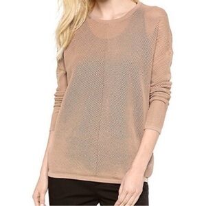 Vince Mesh Inset Oversize Open Knit Sweater Size Small